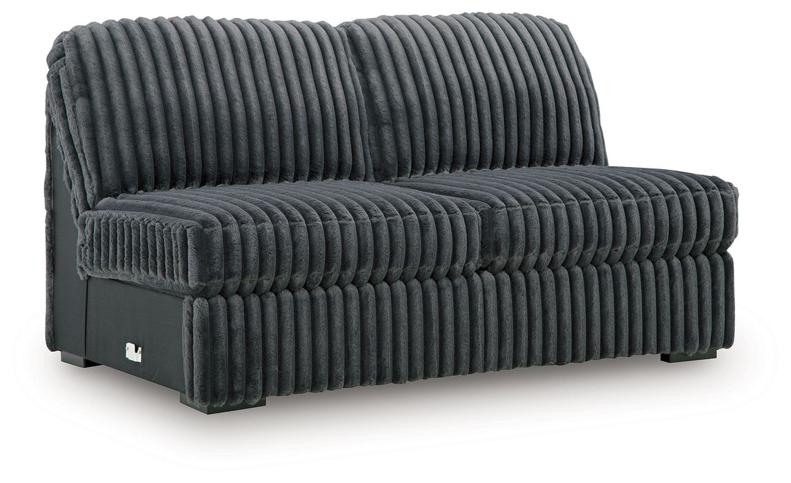 Midnight-Madness - Armless Loveseat - Gunmetal - Simple Home Plus