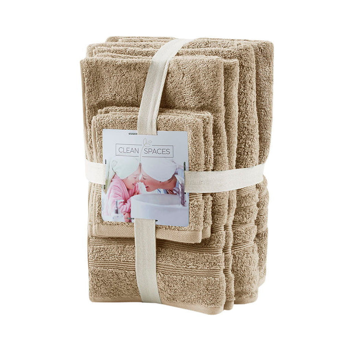 Nurture - Sustainable Antimicrobial 6 Piece Towel Set - Natural - Simple Home Plus