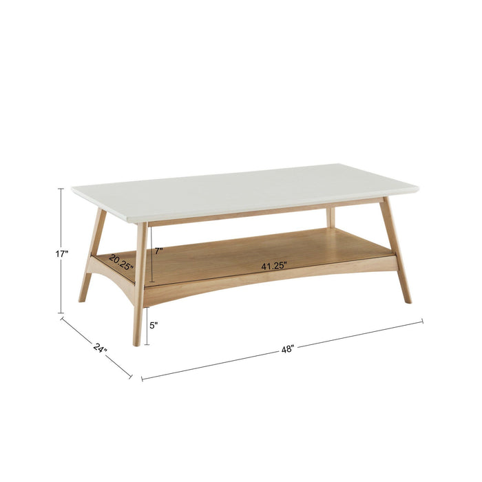 Parker - Coffee Table - Off-White / Natural - Simple Home Plus