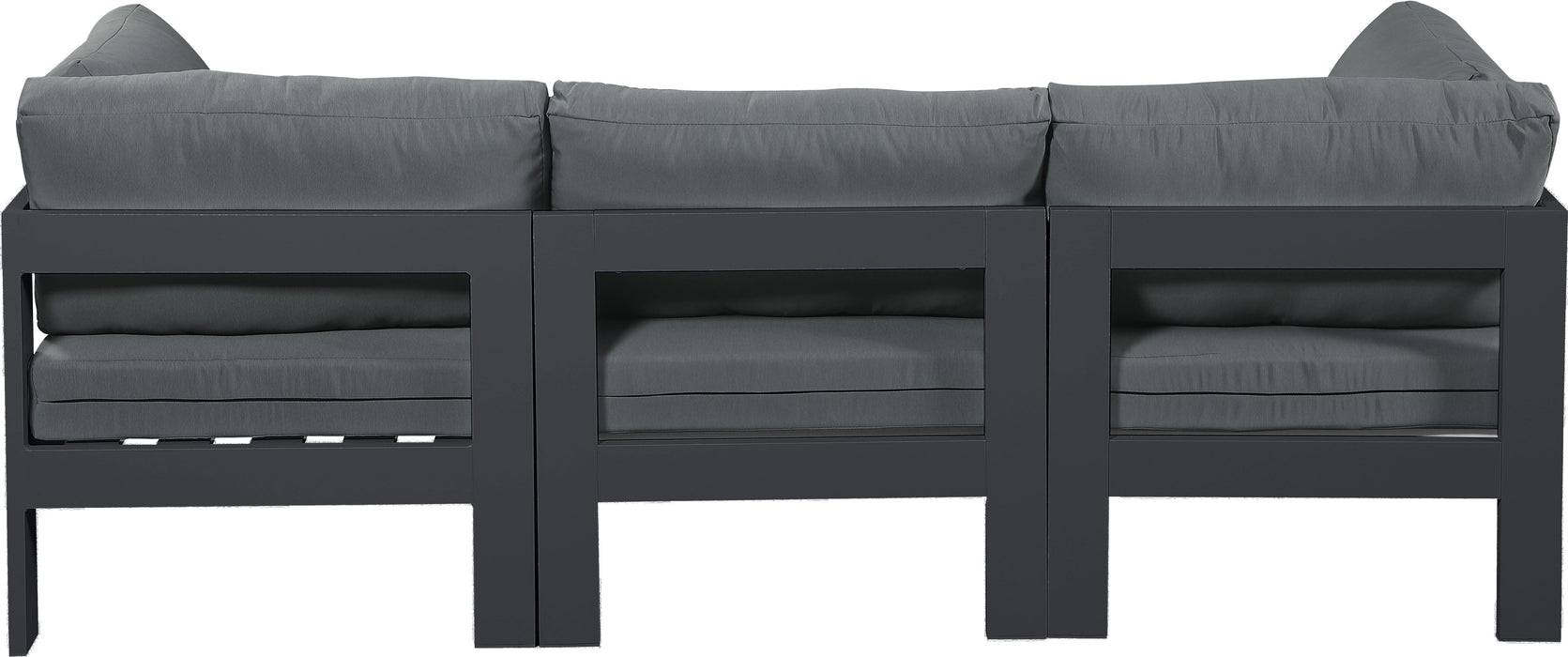 Nizuc - Outdoor Patio 3 Seat Modular Sofa With Gray Frame - Simple Home Plus