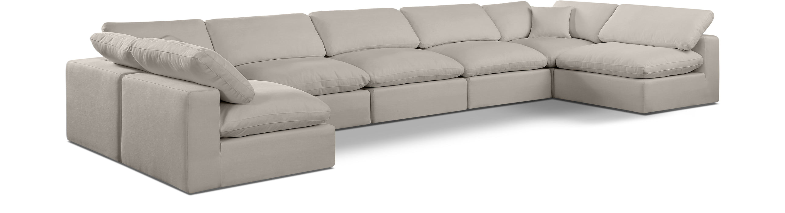 Comfy - 7 Piece Linen Modular Armless Sectional - Simple Home Plus