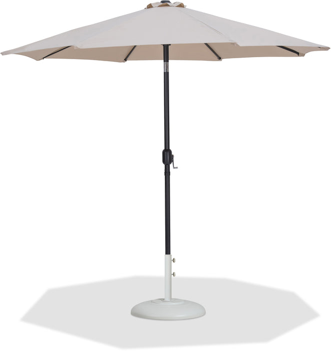 Fiji - Aluminum Patio Umbrella With Round White And Black Base - Simple Home Plus