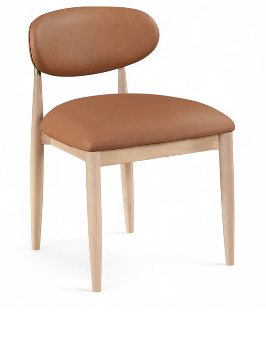 Riccio - Faux Leather Dining Side Chair (Set of 2) - Natural Frame - Simple Home Plus