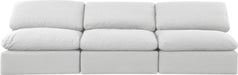 Indulge - Linen 3 Piece Modular Armless Sofa - White - Simple Home Plus