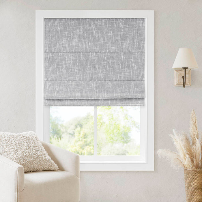 Quincy - 34x64" Total Blackout Cordless Roman Shade - Light Gray - Simple Home Plus