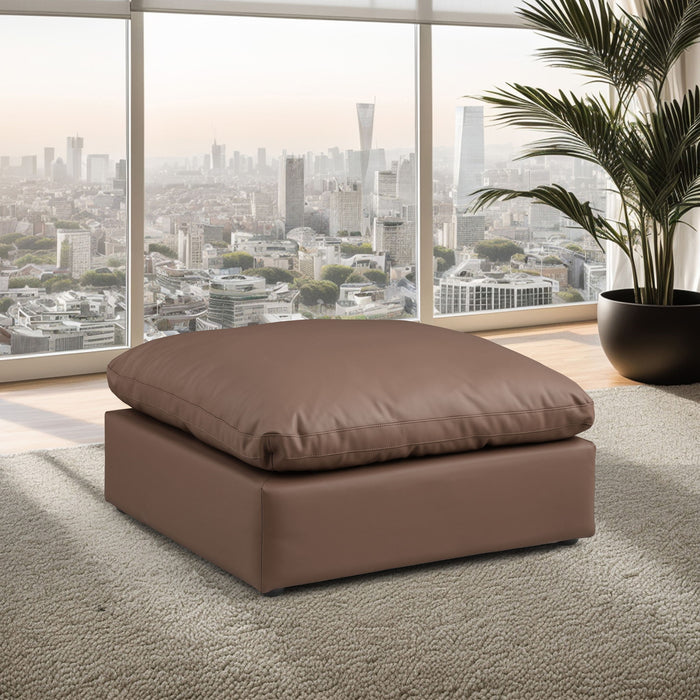 Comfy - Faux Leather Ottoman - Simple Home Plus