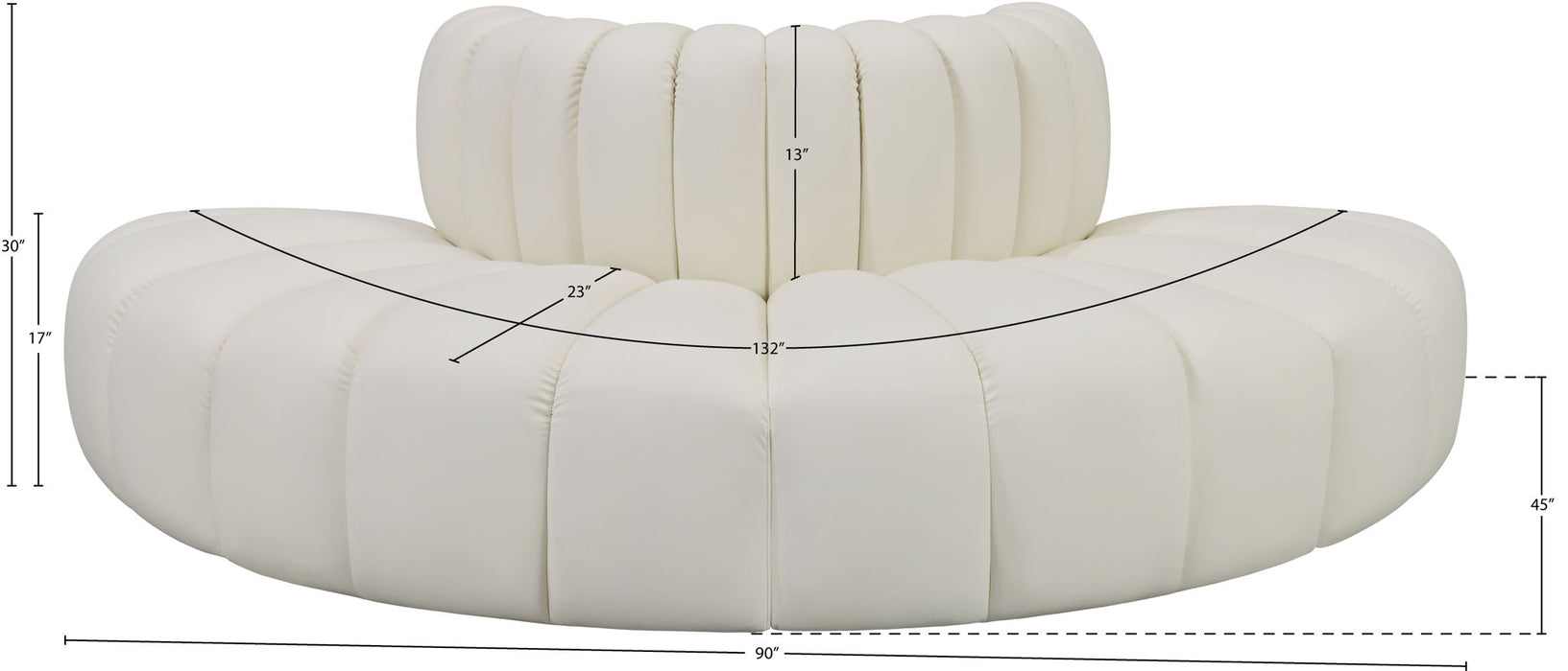 Arc - Faux Leather 4 Piece Modular Sofa