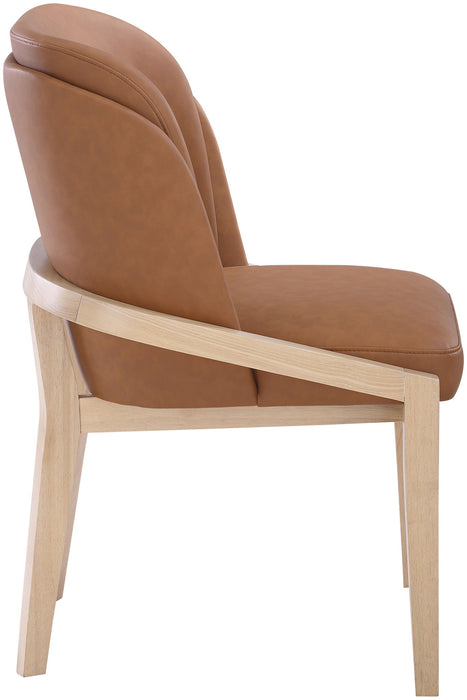 Navo - Faux Leather Upholstered Dining Chair - Natural Base - Simple Home Plus