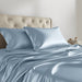 Satin - 6 Piece King Luxury Sheet Set - Blue - Simple Home Plus