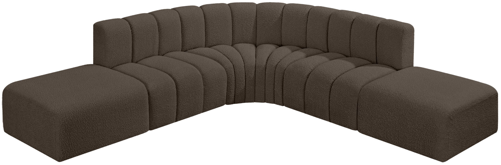 Arc - Boucle Fabric 6 Piece Corner Modular Sofa - Simple Home Plus