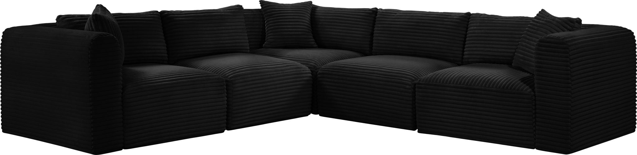 Shaggy - 5 Piece Modular Corner Sectional - Simple Home Plus