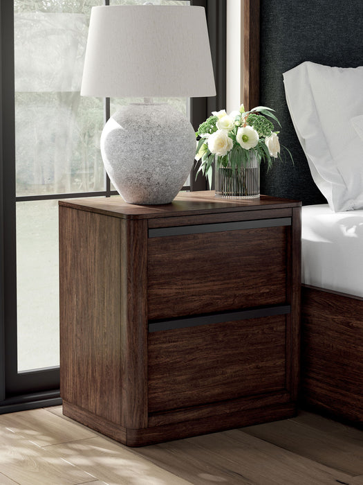 Dilenno - Dark Brown - Two Drawer Night Stand - Simple Home Plus