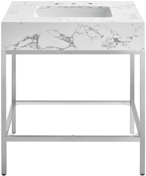 Marmo - Engineered Marble Bathroom Vanity With Chrome Base - Simple Home Plus