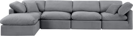 Indulge - Velvet 5 Piece Modular Sectional With Chaise - Simple Home Plus