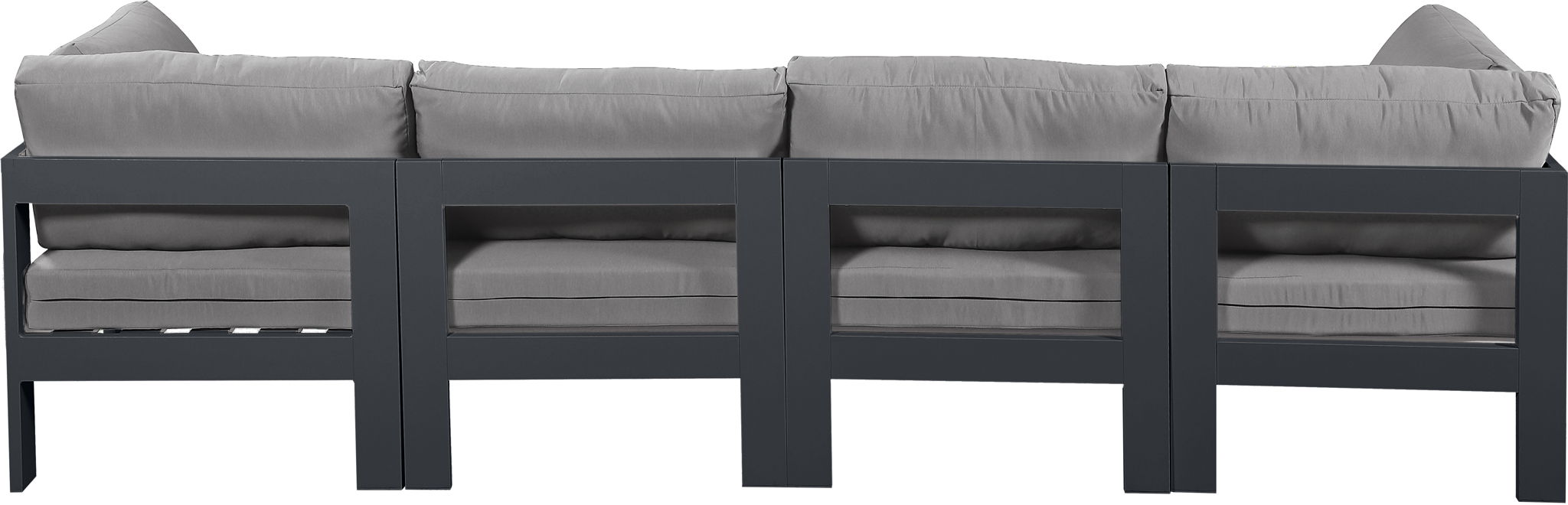 Nizuc - Outdoor Patio 4 Seat Modular Sofa With Gray Frame - Simple Home Plus