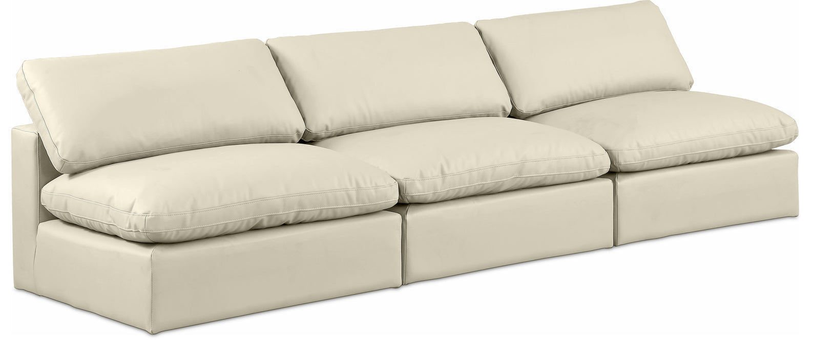 Comfy - Faux Leather Modular Armless Sofa 3 Seats - Simple Home Plus