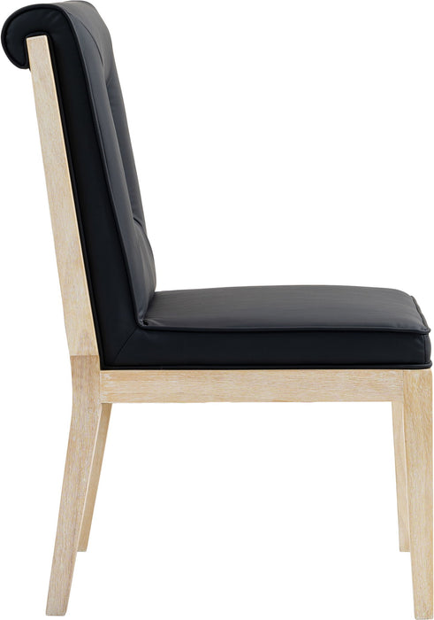 Gwendolyn - Faux Leather Dining Side Chair With Natural Frame (Set of 2) - Simple Home Plus