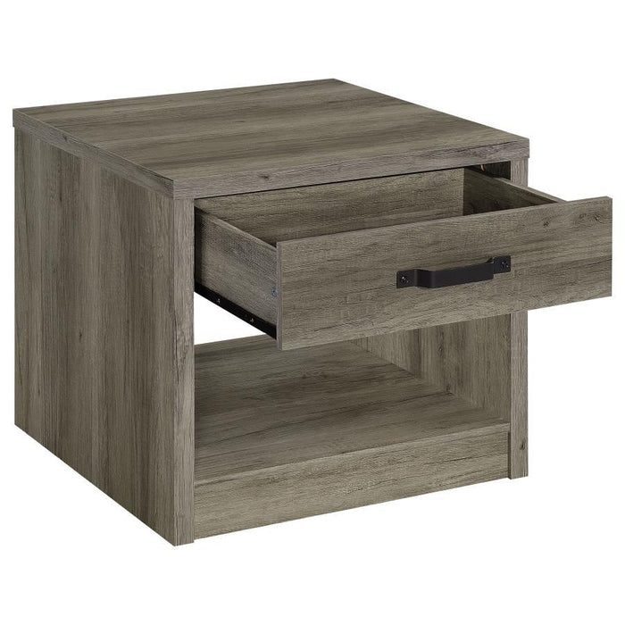 Felix - 1-Drawer Engineered Wood Side End Table - Gray Driftwood - Simple Home Plus