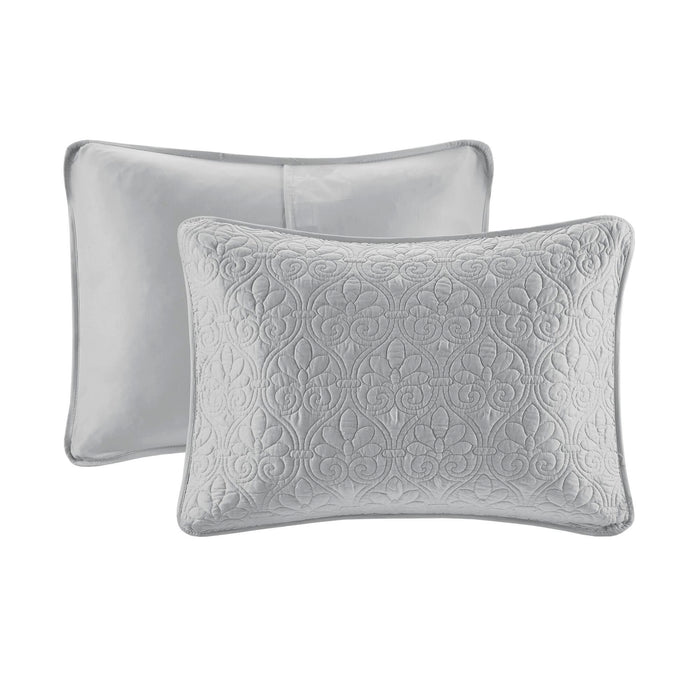 Quebec - Reversible Coverlet Set - Gray - Simple Home Plus