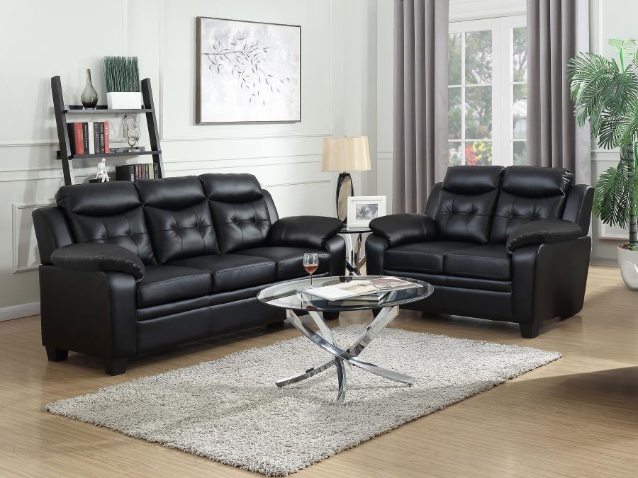 Finley - Upholstered Padded Arm Tufted Sofa Set - Simple Home Plus