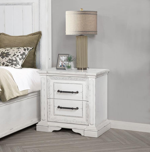 Mckinney - 2-Drawer Nightstand With Dual USB - Vintage White - Simple Home Plus