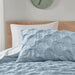 Bailey - Twin/Twin Long Diamond Pucker Comforter Set - Blue - Simple Home Plus