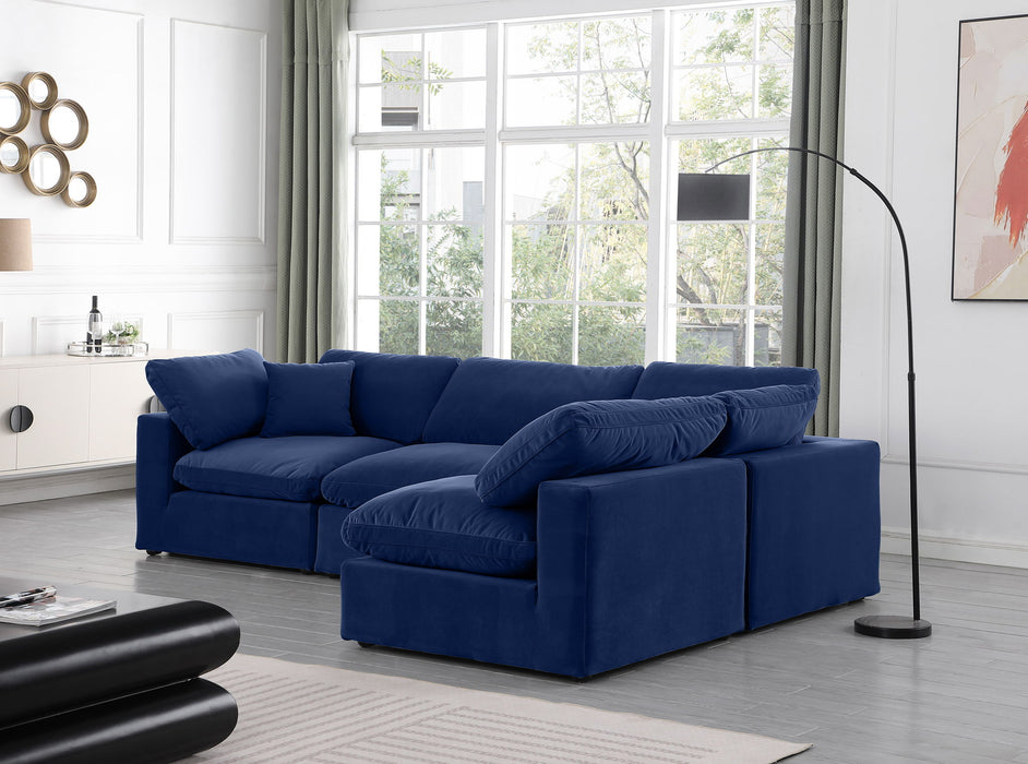 Comfy - 4 Piece Velvet Modular Armless Sectional - Simple Home Plus