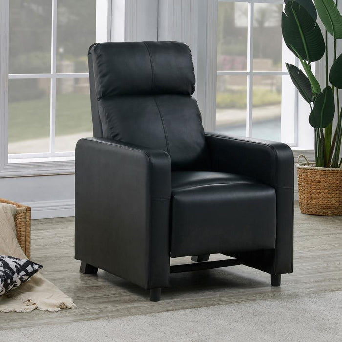 Toohey - Upholstered Home Theater Push Back Recliner - Black - Simple Home Plus