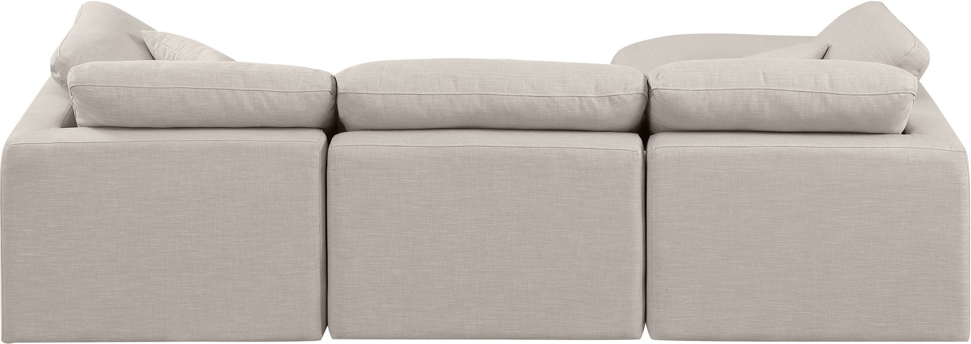 Indulge - Linen 4 Piece Modular Sectional With Chaise - Simple Home Plus