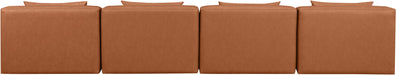 Cube - Modular 4 Piece Armless Sofa - Cognac - Simple Home Plus