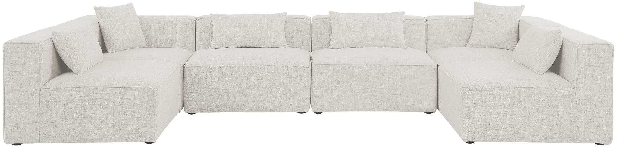 Cube - Linen 6 Piece Modular Armless Sectional - Simple Home Plus