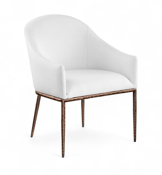 Ferro - Upholstered Dining Arm Chair With Brushed Bronze Legs - Simple Home Plus