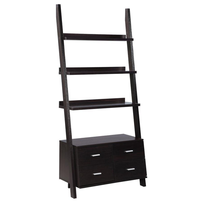 Colella - 5-Shelf Storage Ladder Bookshelf - Cappuccino - Simple Home Plus