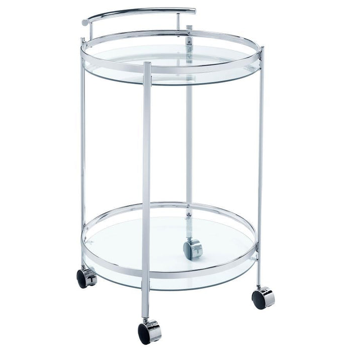 Chrissy - Round Glass Shelf Metal Bar Cart - Simple Home Plus
