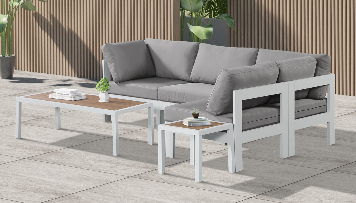 Nizuc - Outdoor Patio 4 Piece Modular Sectional With White Frame - Simple Home Plus