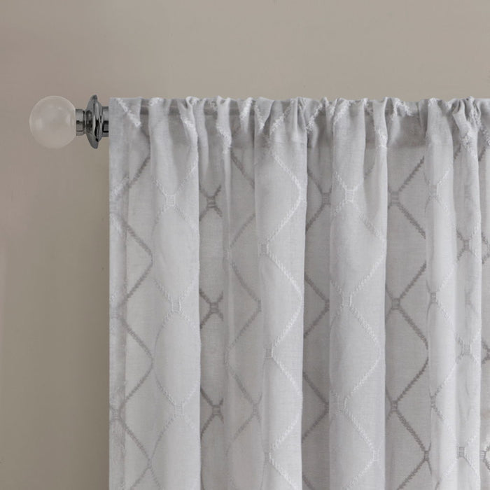 Irina - Diamond Sheer Window Curtain - Gray - Simple Home Plus