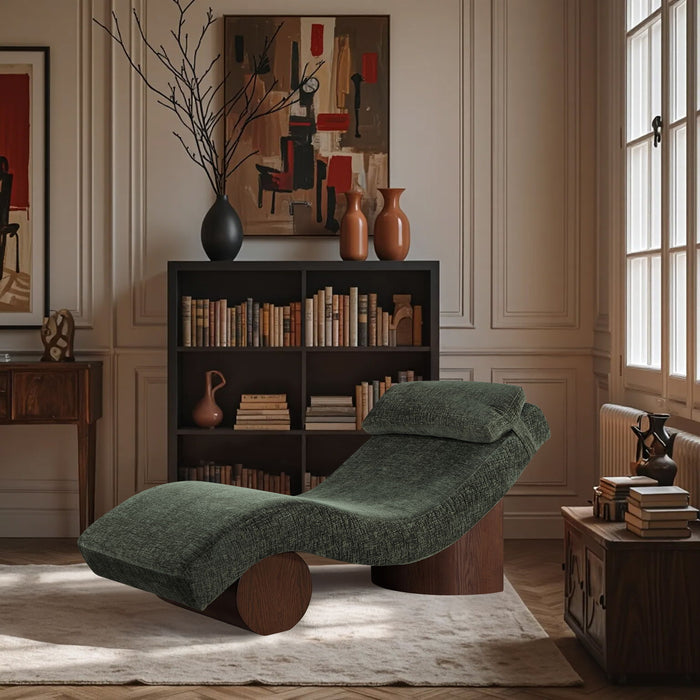 Marcella - Chaise Lounge - Walnut Base - Simple Home Plus