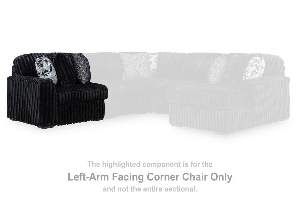 Midnight-Madness - LAF Corner Chair - Onyx - Simple Home Plus
