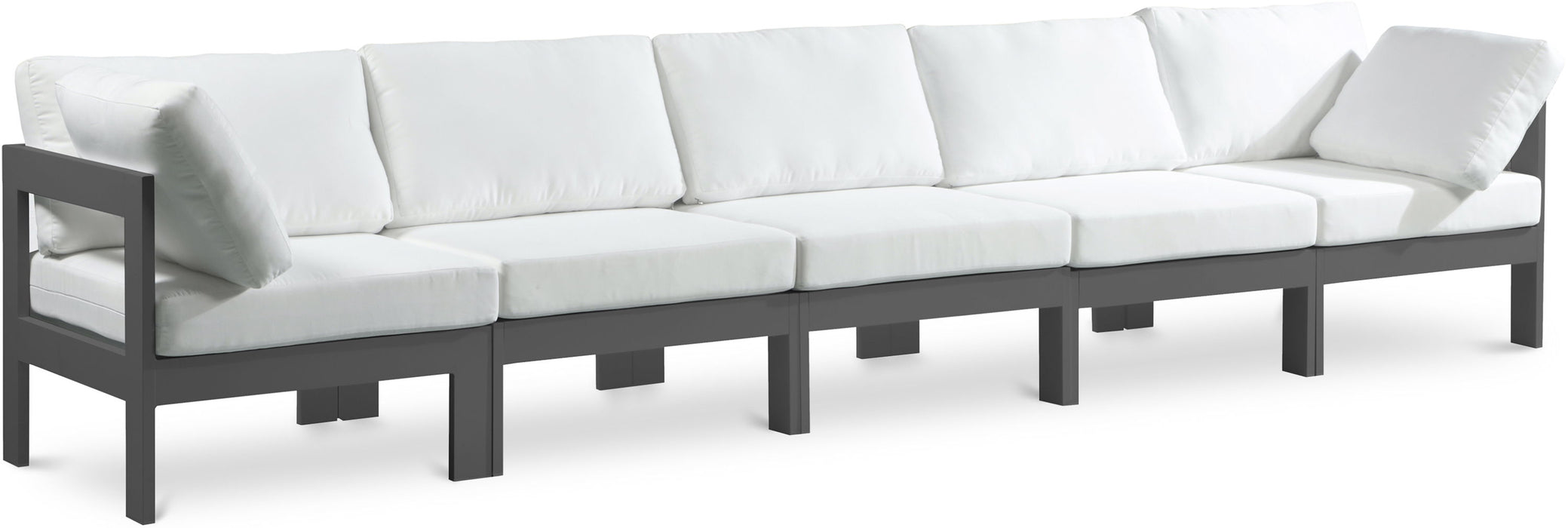 Nizuc - Outdoor Patio 5 Seat Modular Sofa With Gray Frame - Simple Home Plus