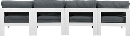 Nizuc - Outdoor Patio 4 Seat Armless Modular Sofa With White Frame - Simple Home Plus
