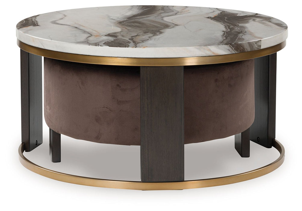 Jazmore - Brown / Brass Finish - Nesting Cocktail Tables (Set of 2) - Simple Home Plus