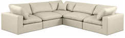 Comfy - 5 Piece Faux Leather Modular Corner Sectional - Simple Home Plus