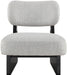 Vetra - Linen Textured Fabric Upholstered Accent Chair With Black Base - Simple Home Plus