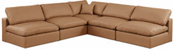 Comfy - 5 Piece Faux Leather Modular Corner Armless Sectional - Simple Home Plus