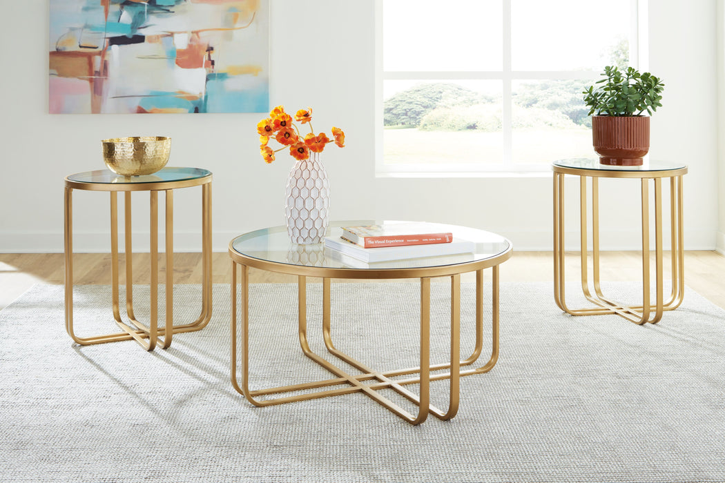 Milloton - Gold - Occasional Table Set (Set of 3) - Simple Home Plus