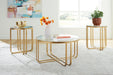 Milloton - Gold - Occasional Table Set (Set of 3) - Simple Home Plus