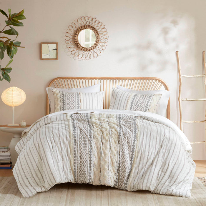 Imani - Printed Comforter Set With - Ivory - Simple Home Plus