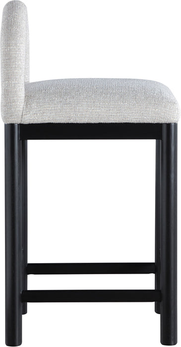 Conrad - Linen Counter Stool With Black Legs - Simple Home Plus