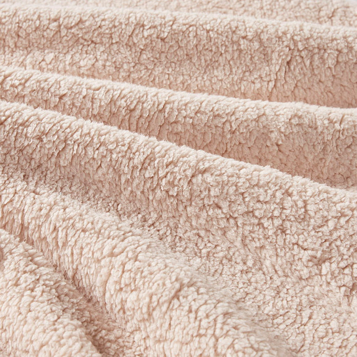Mira - Crushed Velvet Sherpa Reversible Comforter Set - Blush - Simple Home Plus