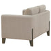 Islington - Fabric Upholstered Panel Arm Loveseat - Taupe - Simple Home Plus